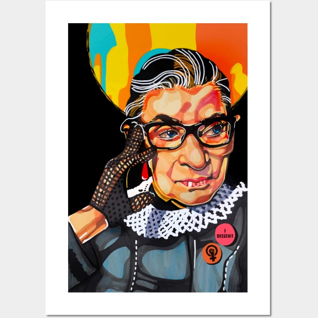 Ruth Bader Ginsburg Wall Art by DomoINK